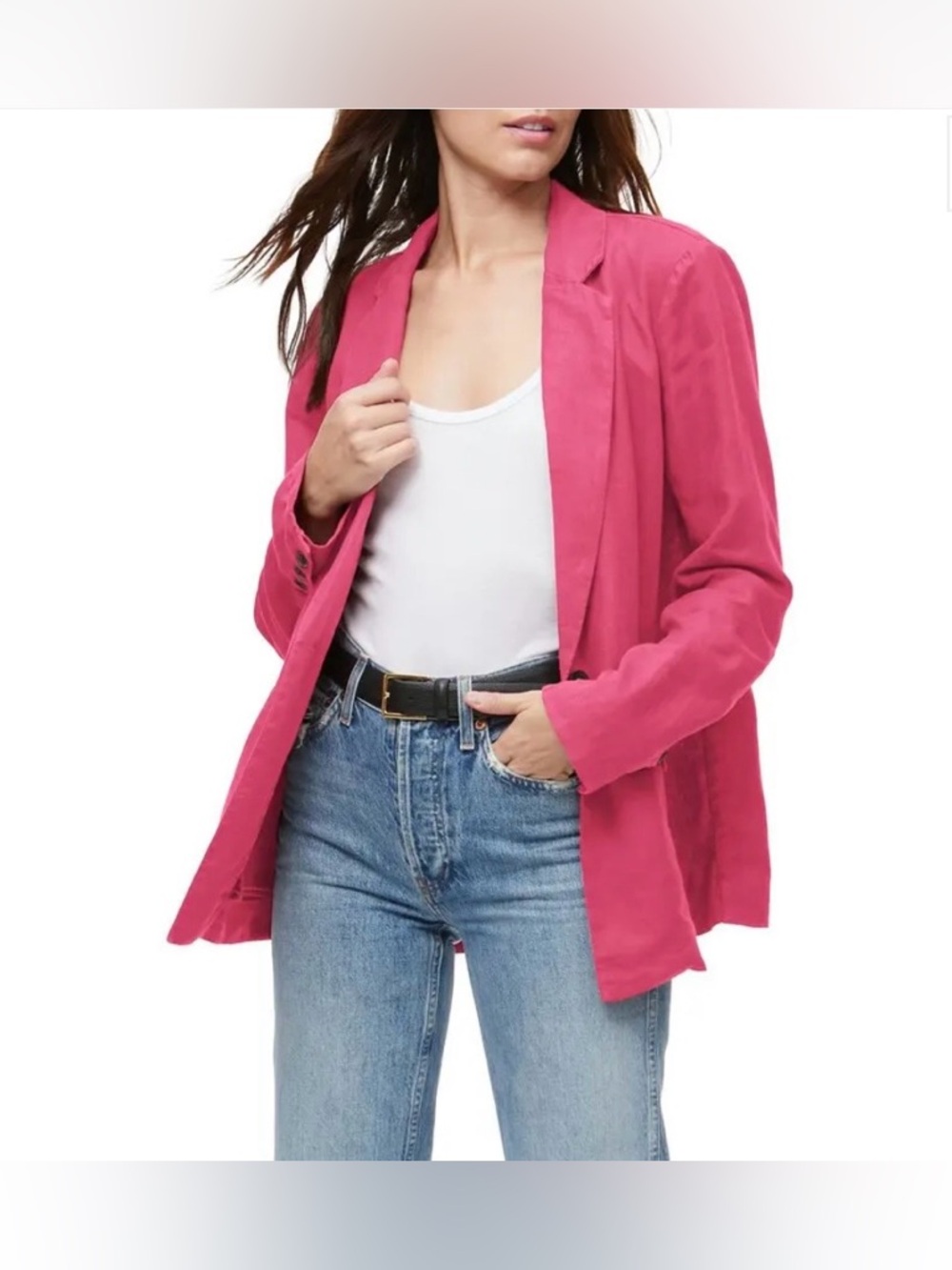 Michael Stars Linen Blazer in Hot Pink Women's Size SM